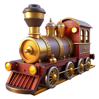 dramatic classic Vintage Steam Locomotive 3D Render high quality png