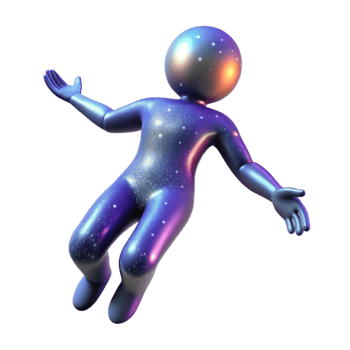 stunning contemporary Cosmic Being 3D Render high quality png