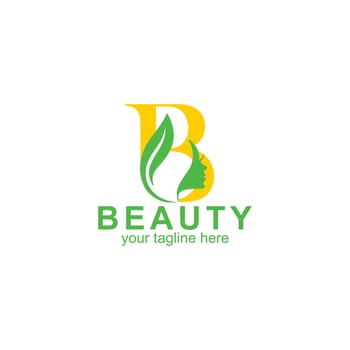 letter b logo design for beauty brand with creative illustration vector