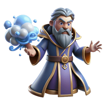 serene abstract 3D Render Wizard with Water Magic detailed png