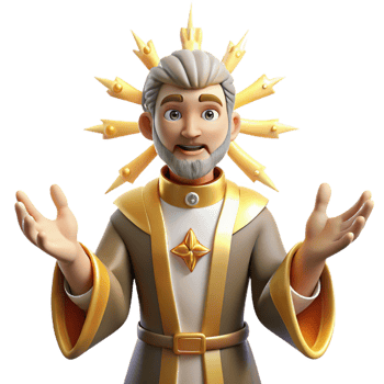 impressive creative 3D Render of a Wise King Illustration authentic png
