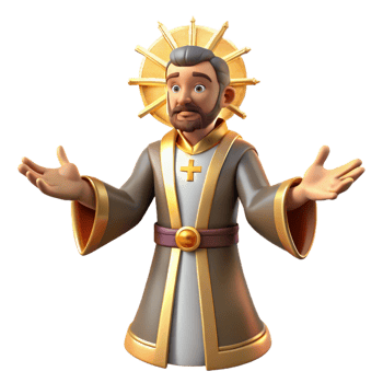 wonderful vintage 3D Cartoon Saint Illustration original png