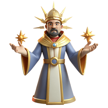 dramatic abstract 3D Render of a Majestic King professional png