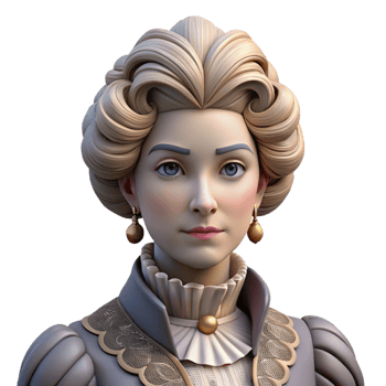 3D Model Elegant Woman Portrait png