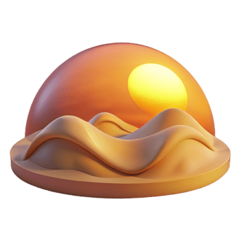 stunning vintage Sunset Desert 3D Render genuine png