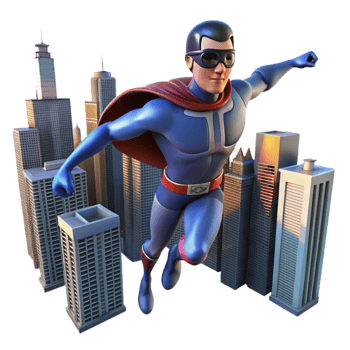 dramatic rustic Superhero 3D Illustration high resolution png