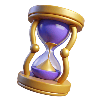 wonderful rustic 3D Render Golden Hourglass Illustration high resolution png