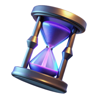 extraordinary vintage Glowing 3D Hourglass Illustration genuine png