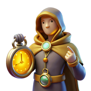 serene artistic 3D Render Wizard Timekeeper Illustration professional png