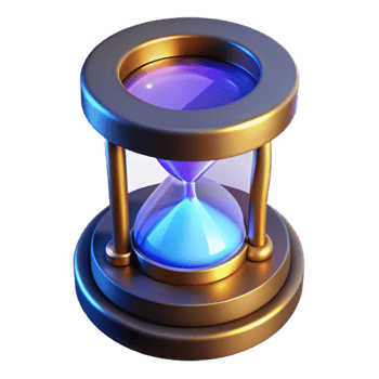 extraordinary contemporary 3D Golden Hourglass Illustration genuine png