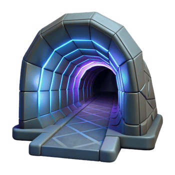 dramatic creative Futuristic Neon Tunnel 3D Render original png