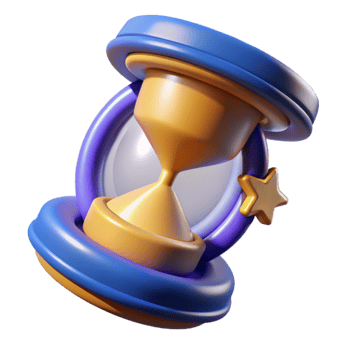impressive vintage 3D Render Hourglass Icon Gold Star premium png