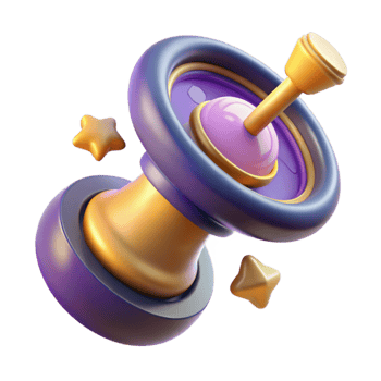 magnificent traditional 3D Render Purple Gold Spinner detailed png
