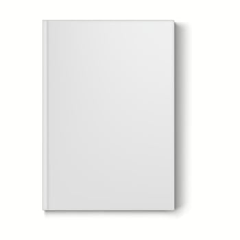 Single perspective of a 3D realistic mockup of a blank book with a smooth, minimalist cover design. vector