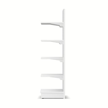 Realistic 3D mockup of a supermarket shelf showcasing a single shelf view for product placement. vector