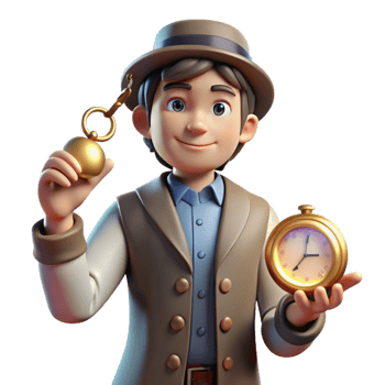 beautiful artistic 3D Cartoon Boy with Pocket Watch Illustration exclusive png