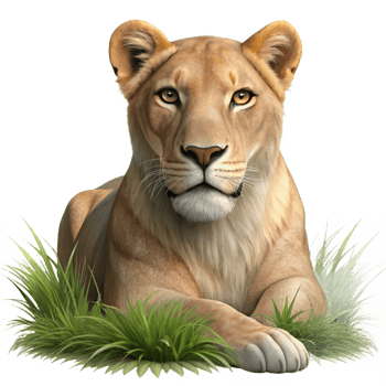 beautiful classic Majestic Lioness 3D Render premium png