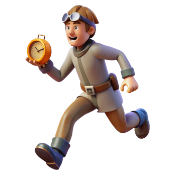 wonderful artistic Running Cartoon Adventurer 3D Render premium png