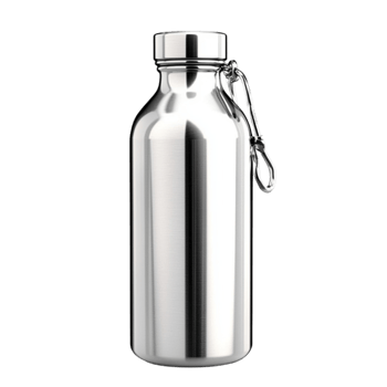 Stainless steel water bottle with a handle looks sleek and durable png