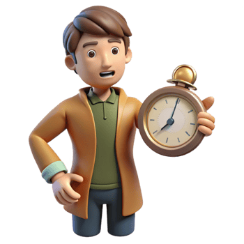 wonderful classic 3D Cartoon Man Holding Pocket Watch Illustration genuine png