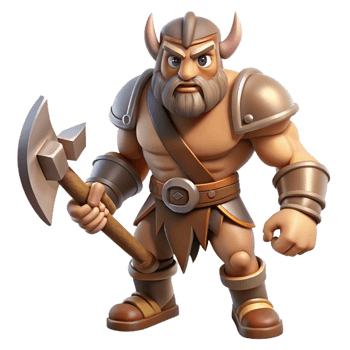 elegant traditional Cartoon Barbarian 3D Render premium png