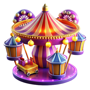 impressive rustic Whimsical 3D Carousel Illustration authentic png