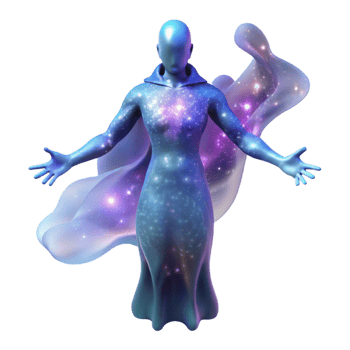 magnificent traditional Cosmic Being 3D Render high resolution png