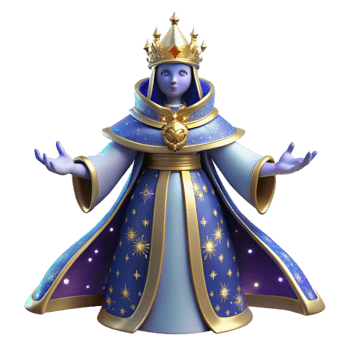 3D Render Starry Queen Illustration png