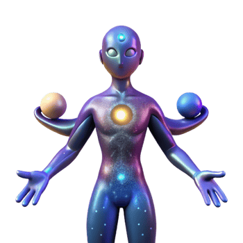 stunning traditional Cosmic Being 3D Render premium png