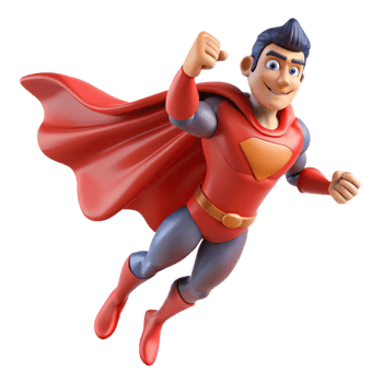 impressive contemporary Flying Superhero 3D Render high quality png