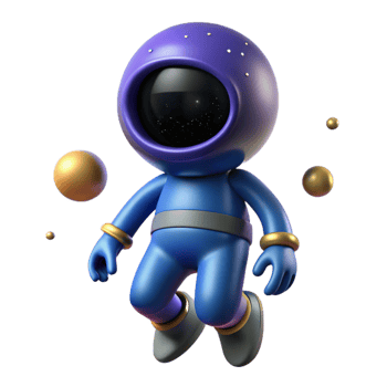 dramatic artistic 3D Render Astronaut in Space original png