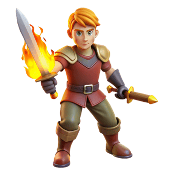 beautiful creative Brave Young Knight 3D Render high resolution png
