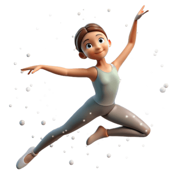 dramatic abstract 3D Ballet Dancer Illustration professional png