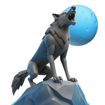 magnificent modern 3D Model Wolf Howling at Moon genuine png