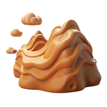 vibrant classic Abstract 3D Mountain Landscape Illustration authentic png
