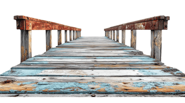 Serene coastal landscape from rustic wooden pier viewpoint png