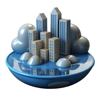 3D Cityscape Illustration Cloud Island png