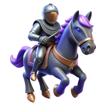 3D Knight on Horseback Illustration png