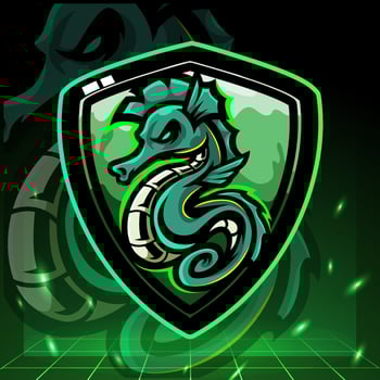 Sea horse mascot. esport logo design vector
