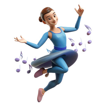 impressive artistic 3D Ballet Dancer Illustration original png