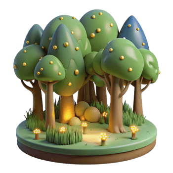 impressive classic Enchanted 3D Forest Illustration professional png