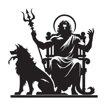 Underworld King Hades Silhouette High-Resolution vector