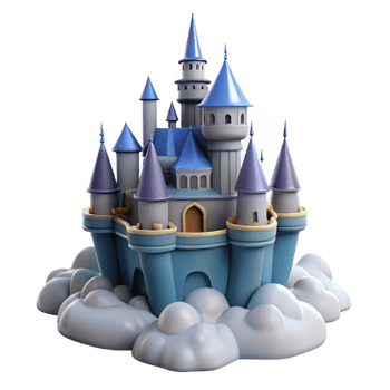 impressive traditional Fairytale Castle 3D Render high quality png