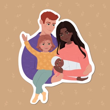 Family illustration with parents and children vector