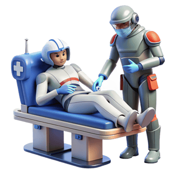 3D Astronaut Medical Care Illustration png