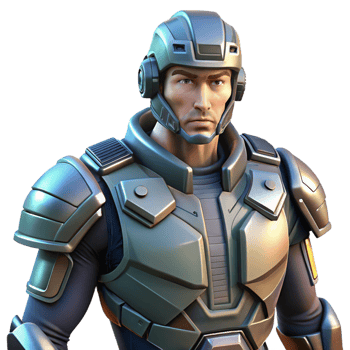 vibrant contemporary Futuristic Soldier 3D Render exclusive png