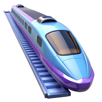 impressive classic Futuristic High Speed Train 3D Render detailed png