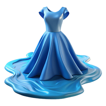 3D Render Blue Dress Liquid Abstract Background png