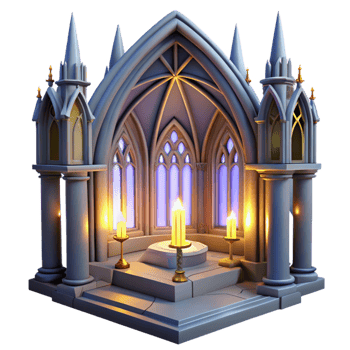 impressive abstract Gothic Chapel 3D Render original png