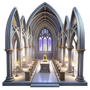 Gothic Chapel 3D Model png